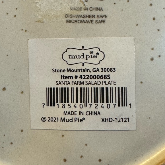 NWT Mud Pie Santa Claus Christmas Holiday Plate 8” - Picture 5 of 6